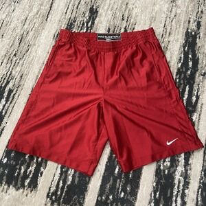 VINTAGE Nike Basketball Shorts Mens Large Red Jumpman Metallic Athletic Y2K Logo